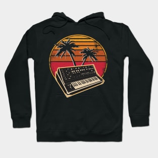 Analog Synthesizer Vintage 70s Sunset Synth Hoodie